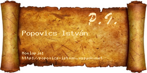 Popovics István névjegykártya